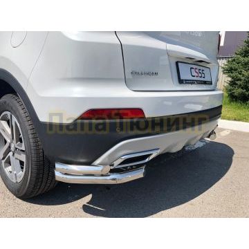 Защита заднего бампера угловая двойная d60/42 для Changan CS55 2018-