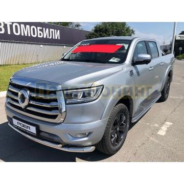 Защита переднего бампера двойная d60/42 Папа Тюнинг для Great Wall Poer 2021-