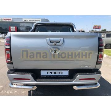 Защита заднего бампера угловая d60 Папа Тюнинг для Great Wall Poer 2021-