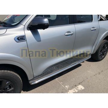 Защита штатного порога d60 Папа Тюнинг для Great Wall Poer 2021-