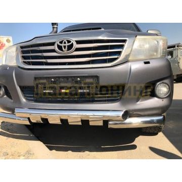 Защита переднего бампера (G) Папа Тюнинг d76 для Toyota Hilux 2011-2015