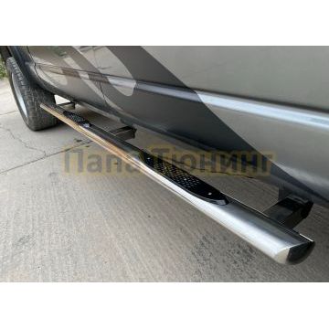 Пороги с проступью Папа Тюнинг d76 для DODGE RAM 2500 Mega Cab 2004-2010