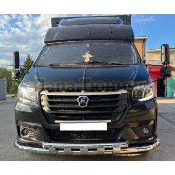 Защита переднего бампера с перемычками с подгибами d60 для ГАЗель Next NN 2021-