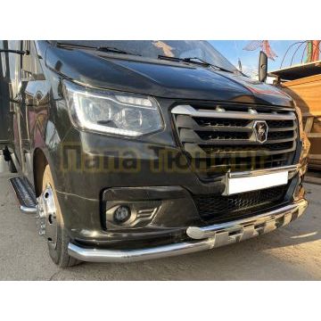 Защита переднего бампера с перемычками с подгибами d60 для ГАЗель Next NN 2021-