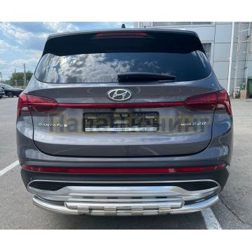 Защита заднего бампера с перемычками Папа Тюнинг d60/42 для Hyundai Santa fe 2021-