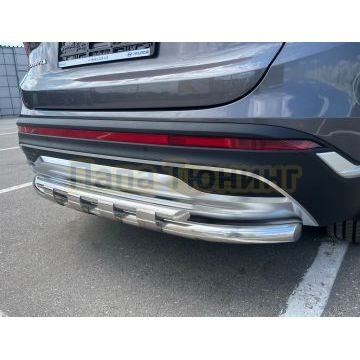 Защита заднего бампера с перемычками Папа Тюнинг d60/42 для Hyundai Santa fe 2021-