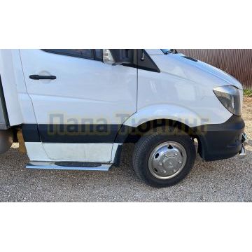 Пороги труба с проступью 120х60 овал Папа Тюнинг для Mercedes-Benz Sprinter (2012-)