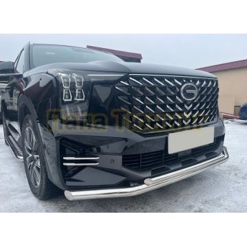 Защита переднего бампера двойная Папа Тюнинг для GAC GS8 2023-