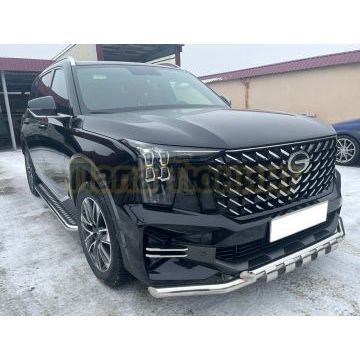 Пороги с накладным листом Папа Тюнинг для GAC GS8 2023-