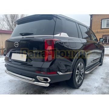 Защита заднего бампера двойная Папа Тюнинг для GAC GS8 2023-