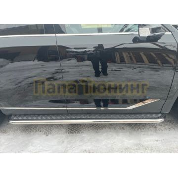 Пороги с накладным листом Папа Тюнинг для GAC GS8 2023-