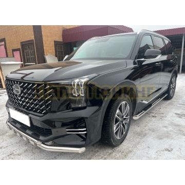 Пороги труба с проступью Папа Тюнинг для GAC GS8 2023-