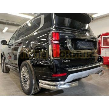 Защита заднего бампера угловая двойная d76/42 мм Папа Тюнинг для Tank 500 2023-