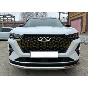 Защита переднего бампера Папа Тюнинг для Chery Tiggo 7 Pro Max 2022-