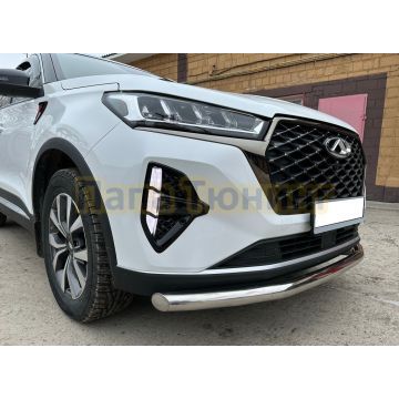 Защита переднего бампера Папа Тюнинг для Chery Tiggo 7 Pro Max 2022-