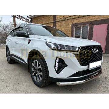 Защита переднего бампера Папа Тюнинг для Chery Tiggo 7 Pro Max 2022-