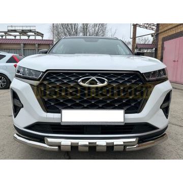 Защита переднего бампера G Папа Тюнинг для Chery Tiggo 7 Pro Max 2022-