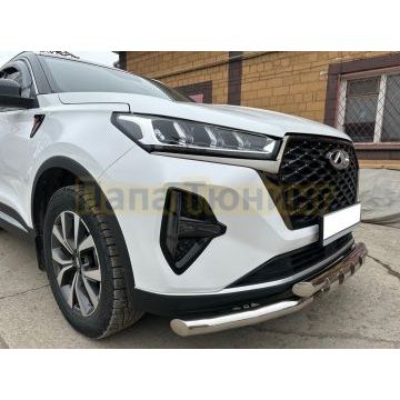 Защита переднего бампера G Папа Тюнинг для Chery Tiggo 7 Pro Max 2022-