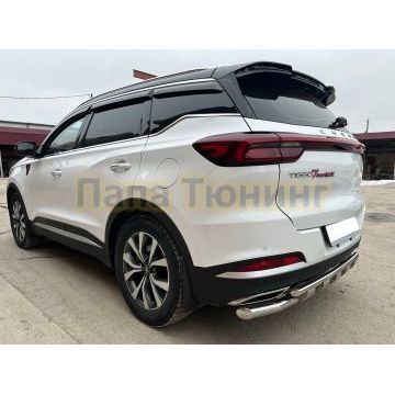 Защита заднего бампера двойная с перемычками Папа Тюнинг для Chery Tiggo 7 Pro Max 2022-