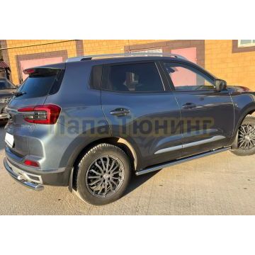 Защита заднего бампера двойная Папа Тюнинг d60/42 для Chery Tiggo 4 Pro 2023-