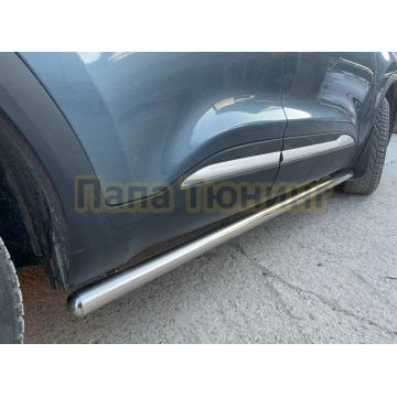 Защита штатного порога труба Папа Тюнинг d53 для Chery Tiggo 4 Pro 2023-