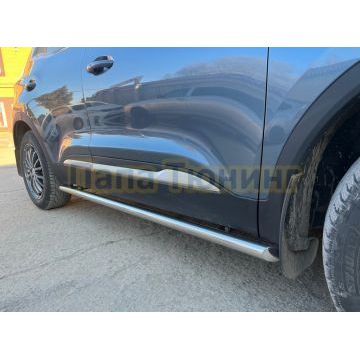 Защита штатного порога труба Папа Тюнинг d53 для Chery Tiggo 4 Pro 2023-