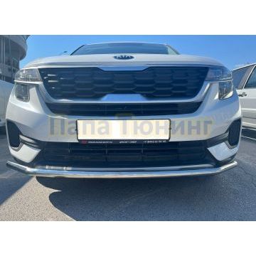 Защита переднего бампера Папа Тюнинг d42 для KIA Seltos 2019-