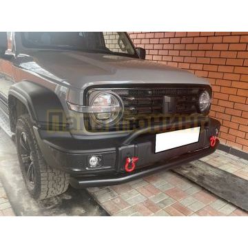 Защита переднего бампера с покрытием "Раптор" Папа Тюнинг d76 для Tank 300 2023-