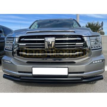 Защита переднего бампера двойная с покрытием "Раптор" Папа Тюнинг d76/60 для Tank 500 2023-