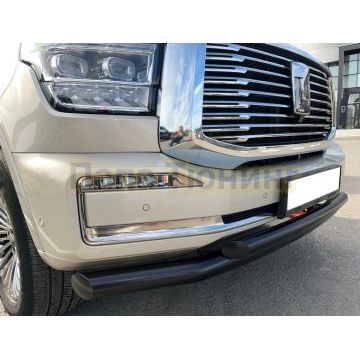 Защита переднего бампера двойная с покрытием "Раптор" Папа Тюнинг d76/60 для Tank 500 2023-