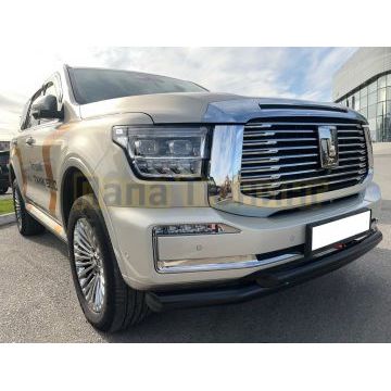 Защита переднего бампера двойная с покрытием "Раптор" Папа Тюнинг d76/60 для Tank 500 2023-