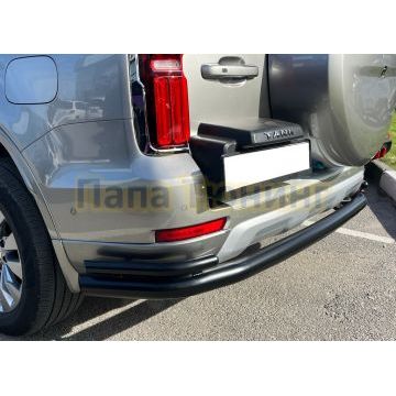 Защита заднего бампера угловая большая двойная с покрытием "Раптор" Папа Тюнинг d76/42 для Tank 500 2023-