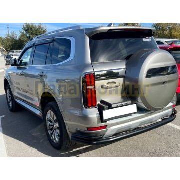 Защита заднего бампера угловая большая двойная с покрытием "Раптор" Папа Тюнинг d76/42 для Tank 500 2023-