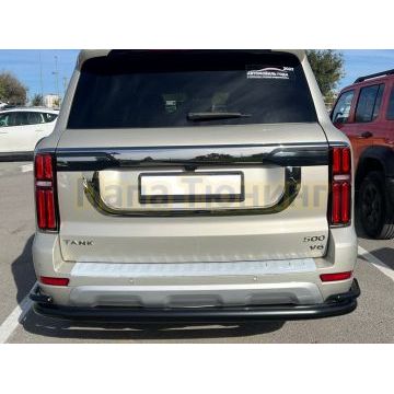 Защита заднего бампера угловая большая двойная с покрытием "Раптор" Папа Тюнинг d76/42 для Tank 500 2023-