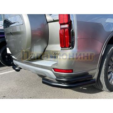 Защита заднего бампера угловая двойная с покрытием "раптор" Папа Тюнинг d76/42 для Tank 500 2023-