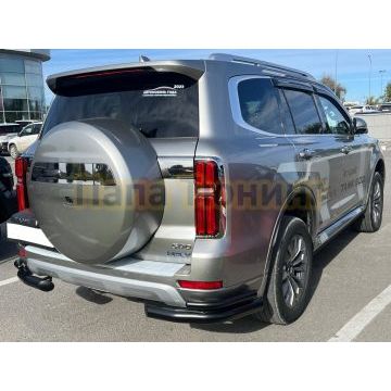 Защита заднего бампера угловая двойная с покрытием "раптор" Папа Тюнинг d76/42 для Tank 500 2023-