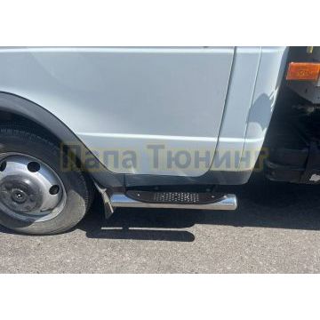 Пороги труба с проступью Папа Тюнинг d76 для ГАЗель ГАЗ 27057
