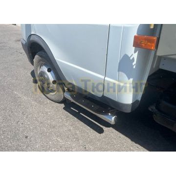 Пороги труба с проступью Папа Тюнинг d76 для ГАЗель ГАЗ 27057
