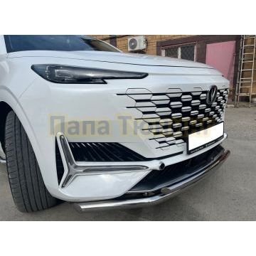 Защита переднего бампера двойная Папа Тюнинг d60/42 для CHANGAN UNI-K 2022-