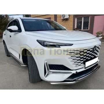 Защита переднего бампера двойная Папа Тюнинг d60/42 для CHANGAN UNI-K 2022-