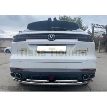 Защита заднего бампера двойная Папа Тюнинг d60/42 для CHANGAN UNI-K 2022-