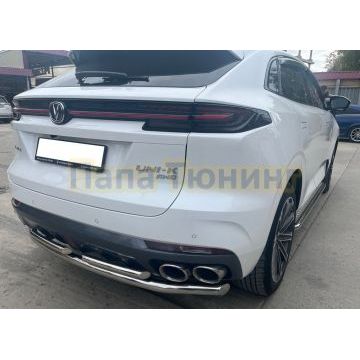 Защита заднего бампера двойная Папа Тюнинг d60/42 для CHANGAN UNI-K 2022-
