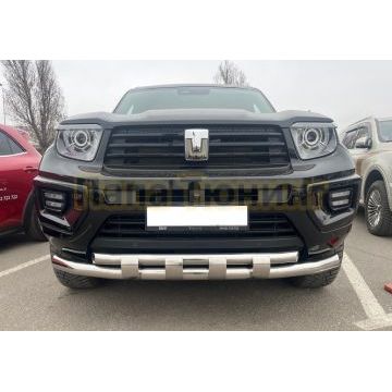 Защита переднего бампера двойная с перемычками Папа Тюнинг d76/60 для TANK 700 2024-