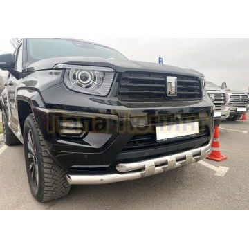 Защита переднего бампера двойная с перемычками Папа Тюнинг d76/60 для TANK 700 2024-