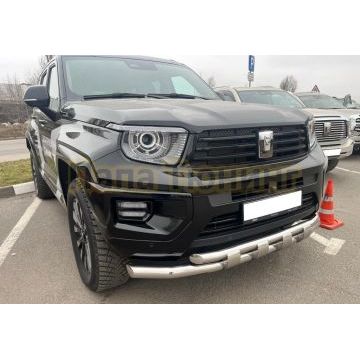 Защита переднего бампера двойная с перемычками Папа Тюнинг d76/60 для TANK 700 2024-