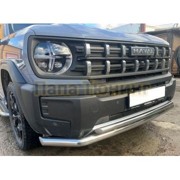 Защита переднего бампера двойная Папа Тюнинг d60/42 для Haval H3 2024-
