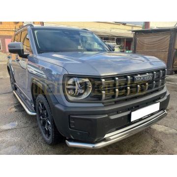 Защита переднего бампера двойная Папа Тюнинг d60/42 для Haval H3 2024-