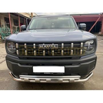 Защита передего бампера с перемычками Папа Тюнинг d60/42 для Haval H3 2024-