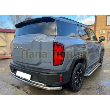 Защита заднего бампера двойная Папа Тюнинг d60/42 для Haval H3 2024-