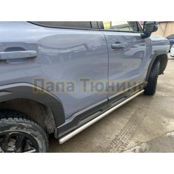 Защита штатного порога труба Папа Тюнинг d53 для Haval H3 2024-